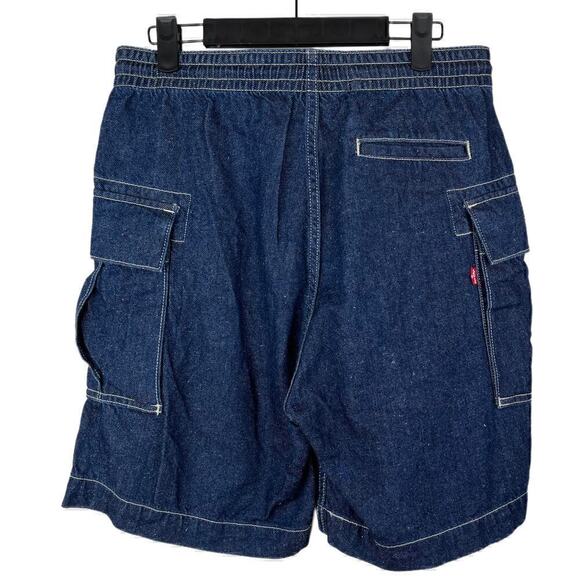 Levi's Premium Men's Cargo Denim Shorts in Beam Sea Rinse Red Tab Size Small - Picture 4 of 12
